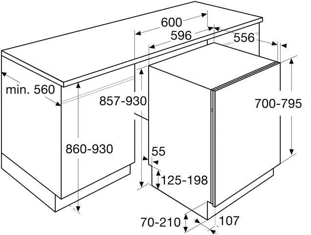 Pelgrim GVW810XL voll.geïntegreerd, XL model, 86cm - Afbeelding 2