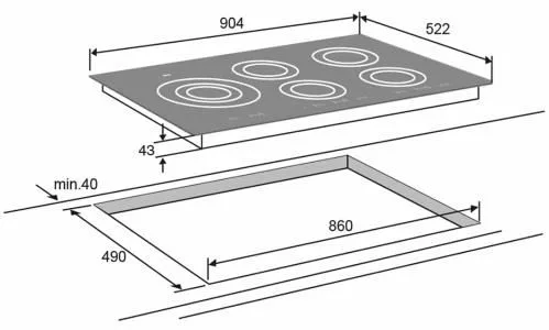 Atag HI9271M 90 cm breed 5-pits, 3 fasen - Afbeelding 2