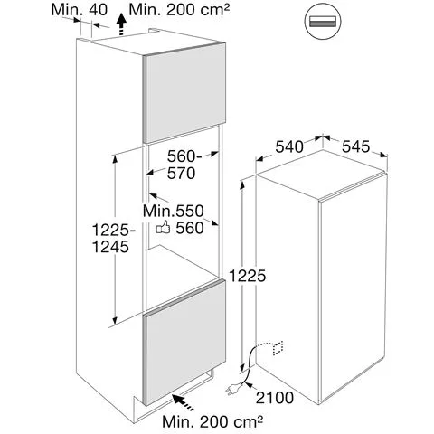Etna KKD7122koeler 122 cm nis d.o.d. - Afbeelding 4