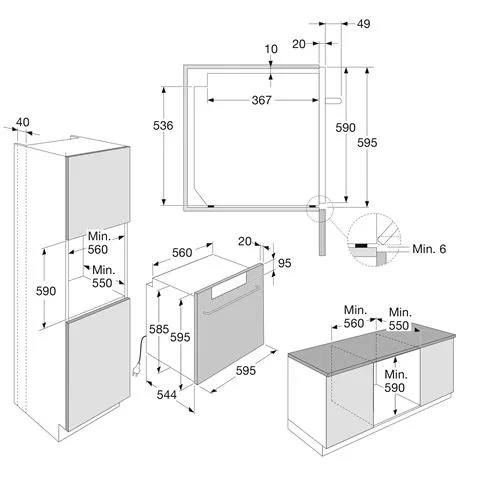 PELGRIM OP560RVS 60cm. OVEN, PYROLYSE - Afbeelding 5